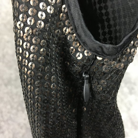 Narciso Rodriguez Dress XS Sequin Black Faux Wrap Cocktail Evening Party Satin - Picture 12 of 16